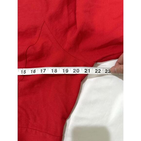 Maeve Anthropologie Red Open-Back Bow Tie Long Sleeve High Neck Blouse- Size 16 - Picture 8 of 9